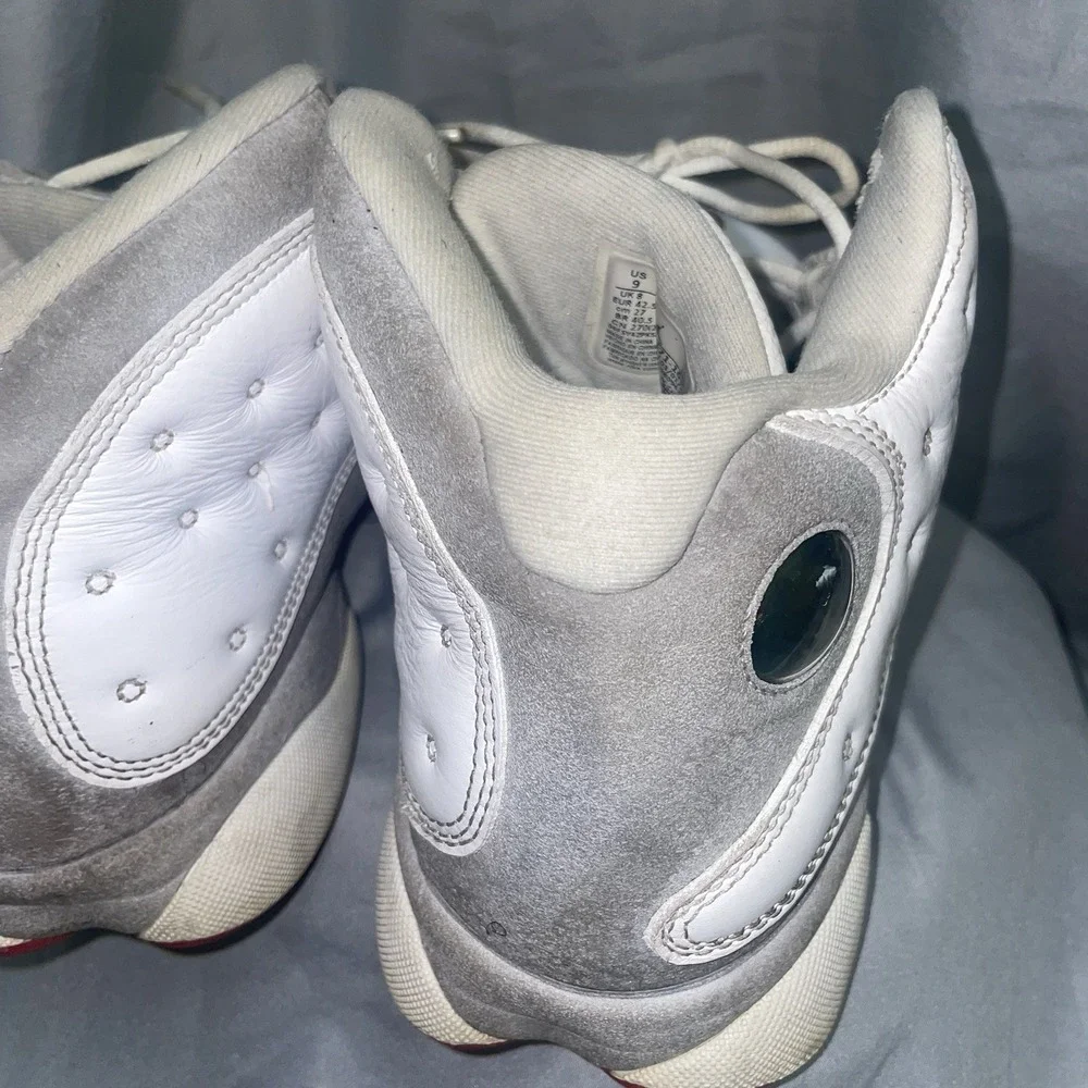 Jordan Air Jordan 13 Retro Grey White Red High Top Leather Sneaker Mens 9